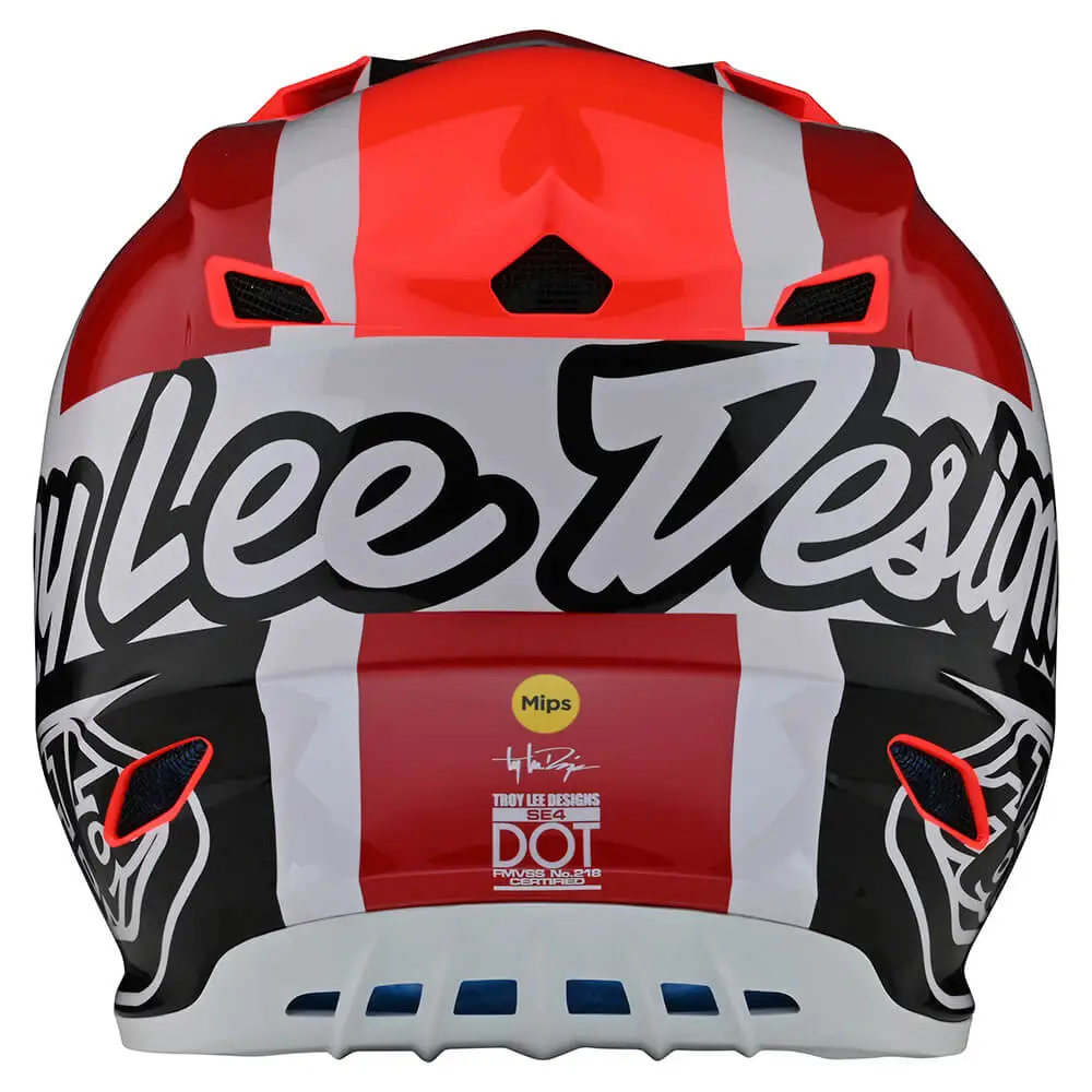 Troy Lee Designs SE4 Polyacrylite Helmet W/MIPS Quattro Red / Charcoal 5 Troy Lee Designs SE4 Polyacrylite Helmet W/MIPS Quattro Red / Charcoal - Image 3