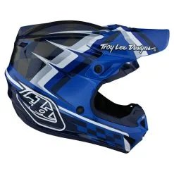 Troy Lee Designs SE4 Polyacrylite Helmet W/MIPS Warped Blue -Bike Sales TLD M22S SE4PA WARPED BLU 05