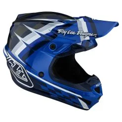 Troy Lee Designs SE4 Polyacrylite Helmet W/MIPS Warped Blue -Bike Sales TLD M22S SE4PA WARPED BLU 06