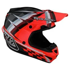 Troy Lee Designs SE4 Polyacrylite Helmet W/MIPS Warped Glo Red -Bike Sales TLD M22S SE4PA WARPED GLORED 06
