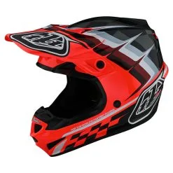 Troy Lee Designs SE4 Polyacrylite Helmet W/MIPS Warped Glo Red -Bike Sales TLD M22S SE4PA WARPED GLORED 07
