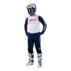 Troy Lee Designs GP Pro Jersey Boltz White / Navy -Bike Sales TLD M23 H2T GPPRO BOLTZ WHTNVY 01