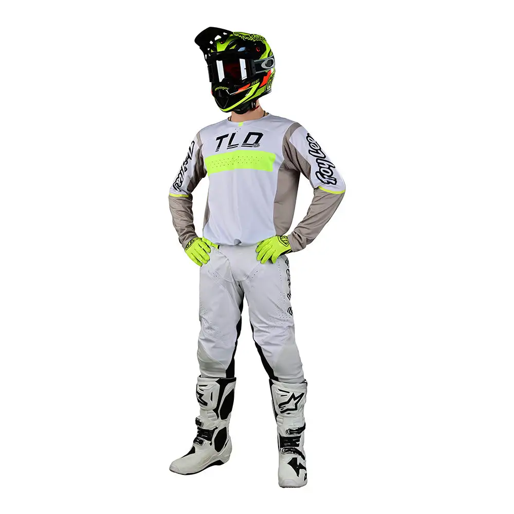 Troy Lee Designs SE Pro Jersey Grid Fog / Flo Yellow 4 Troy Lee Designs SE Pro Jersey Grid Fog / Flo Yellow - Image 2