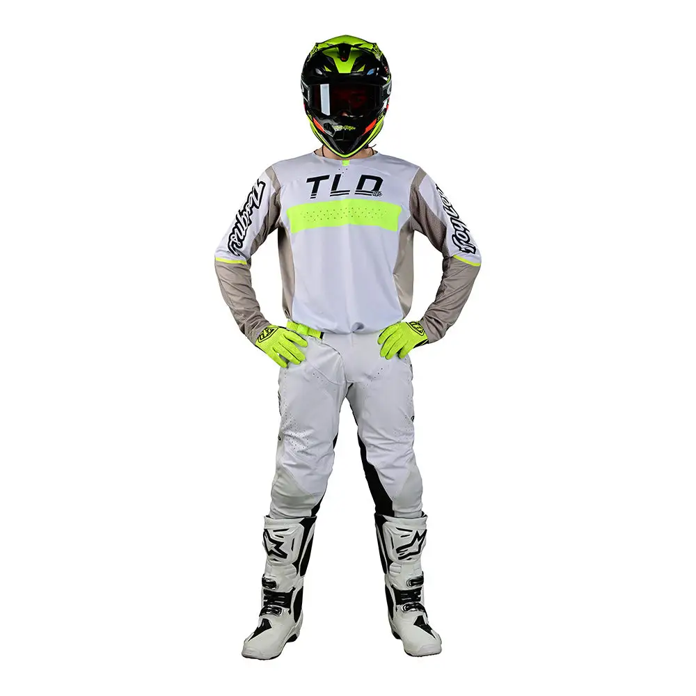 Troy Lee Designs SE Pro Jersey Grid Fog / Flo Yellow 6 Troy Lee Designs SE Pro Jersey Grid Fog / Flo Yellow - Image 4